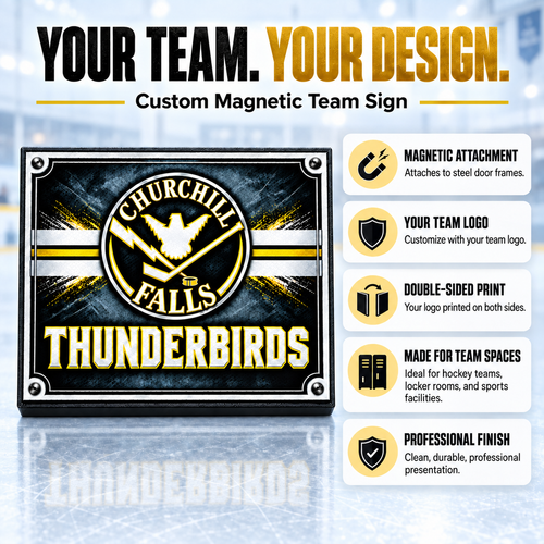 Custom Hockey Dressing Room Door Sign – Magnetic Team Sign